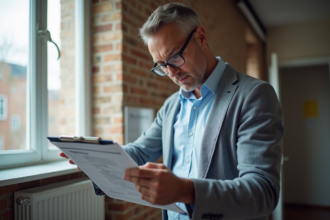 Inspecteur energie homme en intérieur moderne