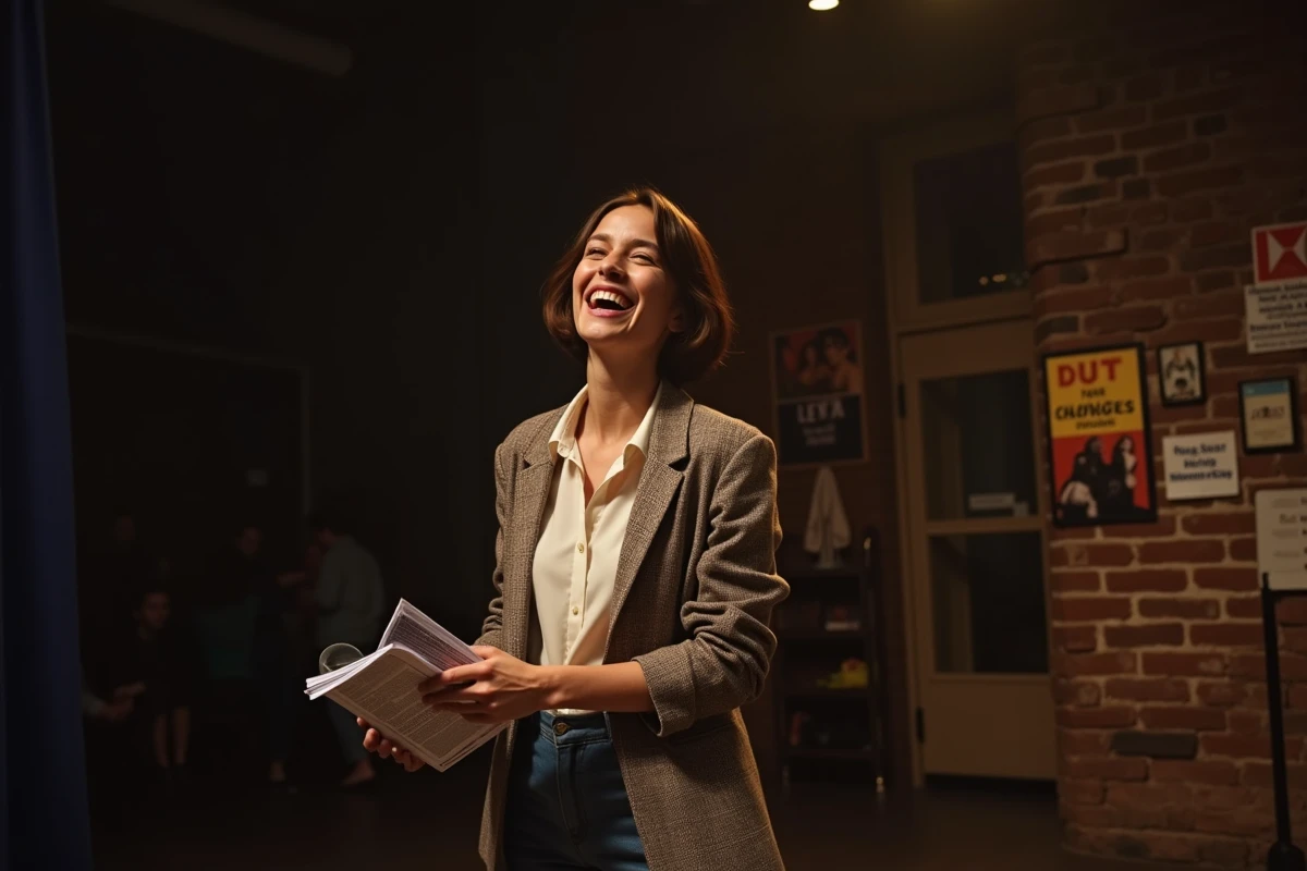 Jeune femme riant lors d