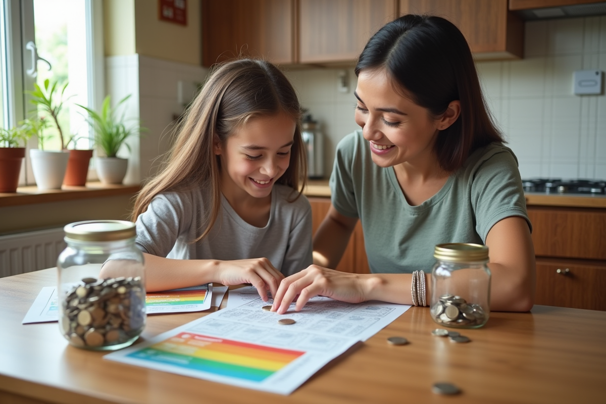 Mère et fille souriantes avec des pots d