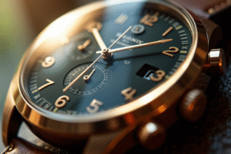 Zoom sur un cadran de montre analogique classique en gros plan